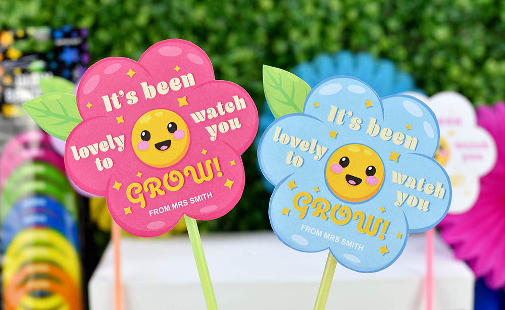 Printable flower tags for glow sticks Printable flower tags for glow sticks